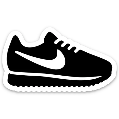 Nike Cortez sneakers, with a modern design sticker