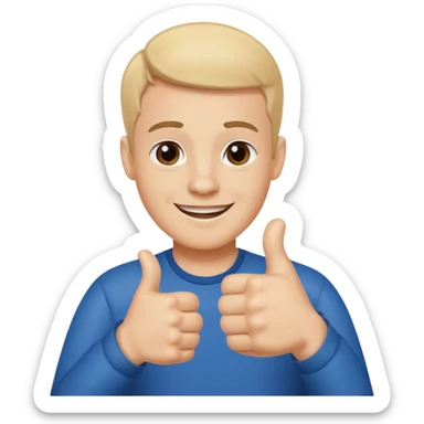 Man with autism with thumbs up sticker