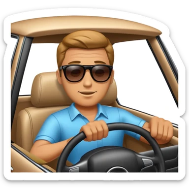 hombre conduciendo un coche sticker