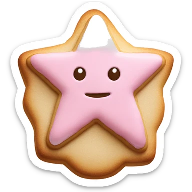 Star shaped cookie with light pink icing  sticker