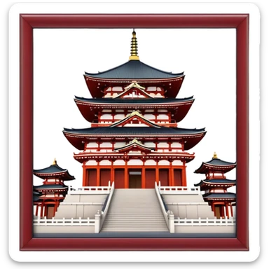 Cinematic Realistic Senso-ji Temple Landmark Emoji, depicted with the historic Tokyo temple rendered with intricate architectural detail and dynamic, cultural lighting. sticker