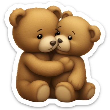 teddy bear kissing another teddy bear sticker
