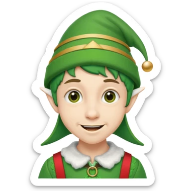 duende navideño con ortodoncia sticker