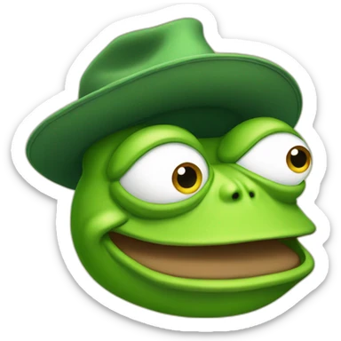 pepe the frog wearing a yellow hat sticker