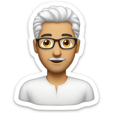 Arabic White man with a some hair and glass sticker