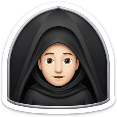 black Tall Oval Narrow Pop up one person standing tent  sticker