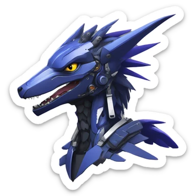 Edgy Anthro Futuristic Mechanical Sergal-raptor-nargacuga-vernid-sona sticker