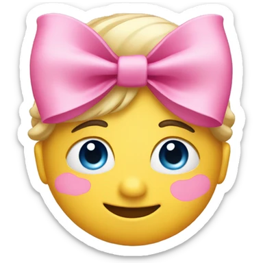 saluting emoji with a pink bow  sticker