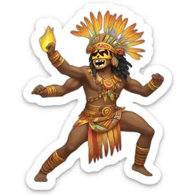 Aztec sorcerer dancing in a club sticker