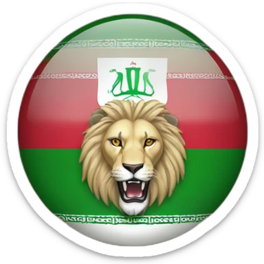 Iran flag but with a lion in the center sticker