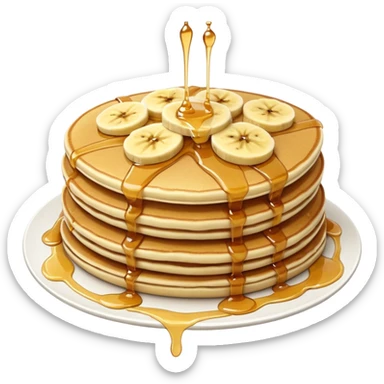 Pancakes with bananas on top sticker