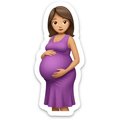 heavily pregnant woman with very very large overdue  quadruplets belly sticker