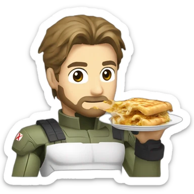 Croatian Solid Snake from Metal Gear Solid eating burek sticker