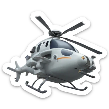 Helicopter with a large vacuum hose attached to it  sticker