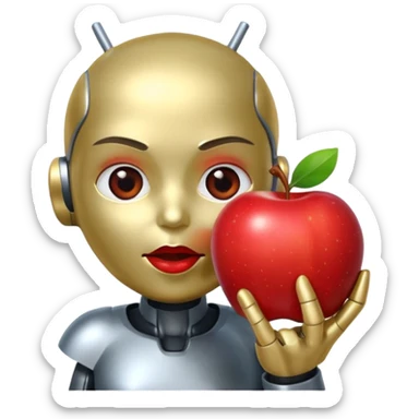 android eating apple sticker
