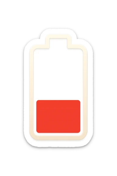 3D realistic medical illustration with red battery sticker