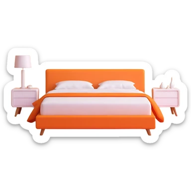 clean modern minimalist bedroom with blue color scheme, sleek furniture sticker