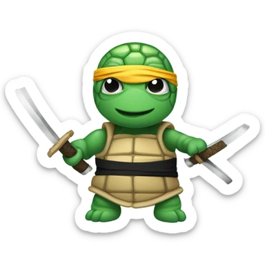 A ninja that is a turtle who is fighting cancer sticker