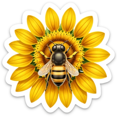  girasol y una aveja sticker