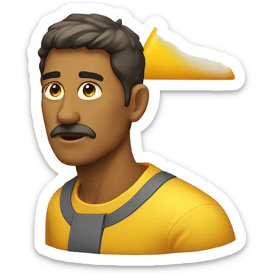 homem amarelo com cabeça de triangulo sticker