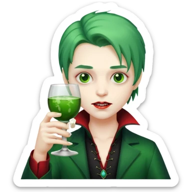 vampire Drink holders with  hat green hair  sticker