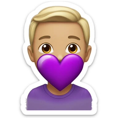 pala con corazon morado sticker