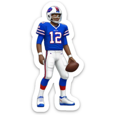 buffalo bills quarterback with white socks sticker