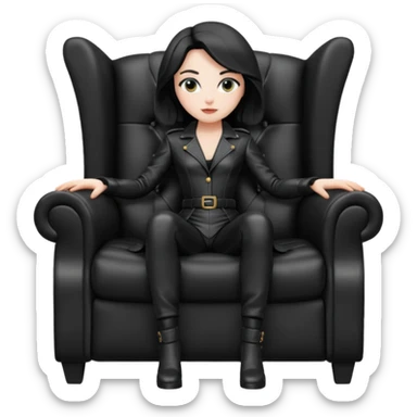 Matrix trinity black leather full body sit on a leather armchair sticker