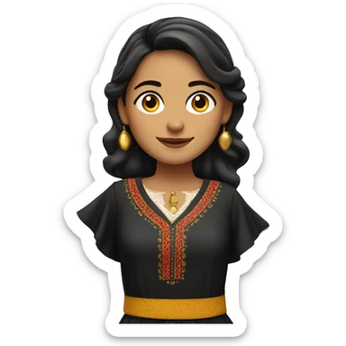 spanish woman wearing traditional spanish clothes sticker