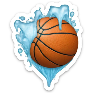 ice heart basketball sticker