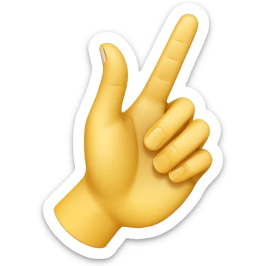 A 3D emoji in iOS emoji aesthetic style of a hand making a trigger-like gesture, with the index finger extended forward and the thumb raised upward, other fingers folded, clean white background, glossy and smooth Apple-style design

 sticker