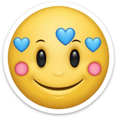 Smiley face with blue heart eyes that says approved sticker