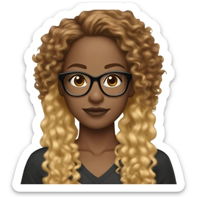 steelers nfl girl light brown skin long red blonde curly glasses sticker