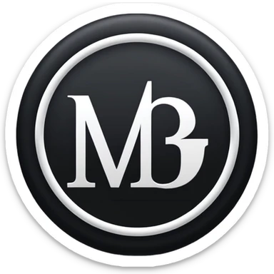 Black Circle with MB written on it sticker