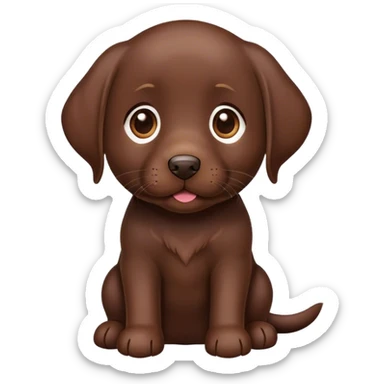 Chocolate lab puppy looking adorable sticker