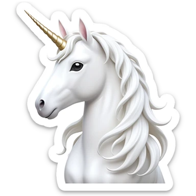 cinematic-beautiful-white-unicorn-emoji,-poised-and-regal,-with-a-slender,-ethereal-form-draped-in-a-pristine-white-color,-a-flowing-mane-and-tail,-and-a-white,-spiraled-horn-that-radiates-pure-light,-simplified-yet-sharp-and-majestic,  sticker