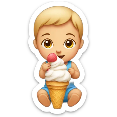 baby eat icecream sticker