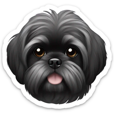 Black shitzu black fur sticker