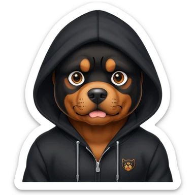 Rottweiler wearing a hoodie  sticker