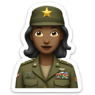 Woman in army uniform  sticker