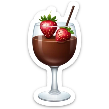 strawberries glazed with chocolate in a glass sticker