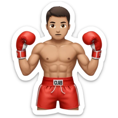 muscular fighter with boxing gloves, inspired by Fight Club sticker