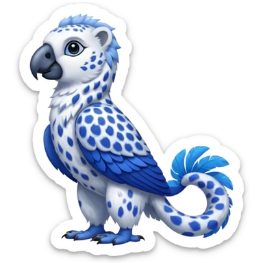 Snow-Leopard-Blue-Tang-Fish-Polar-Bear-Hyacinth-Macaw-fusion-hybrid-animal-creature, full body sticker