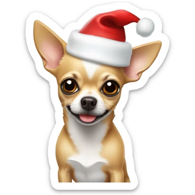 Chihuahua wearing a Santa hat sticker