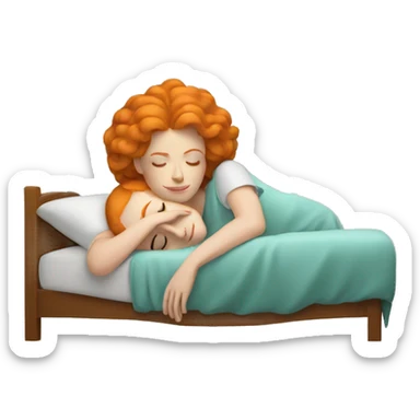 Ginger pretty woman sleeping sticker