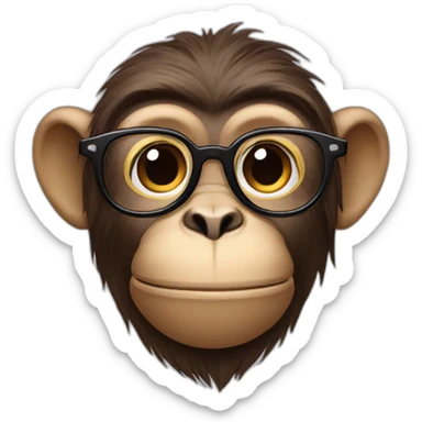 Monkey with glasses with a modern haircut sticker