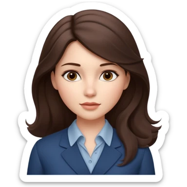 Cinematic Realistic Woman Work, depicted with lifelike skin texture, subtle rosy undertones, and soft natural lighting that enhances the gentle contours of her face. Her intricately detailed brunette hair is elegantly styled , sticker