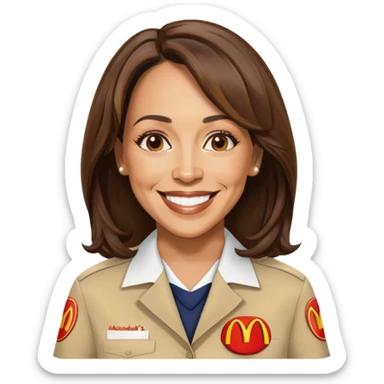 Kamala Harris working at Mcdonalds sticker