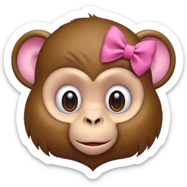 Monkey with a hair 🎀 sticker