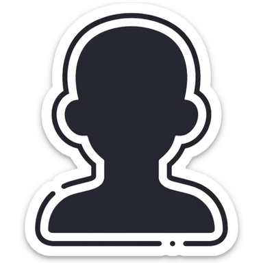 simple human silhouette icon, person icon sticker